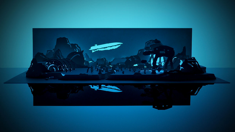 Illustration for article titled Iconic Star Wars Moments, Cut From a Single Sheet of Paper